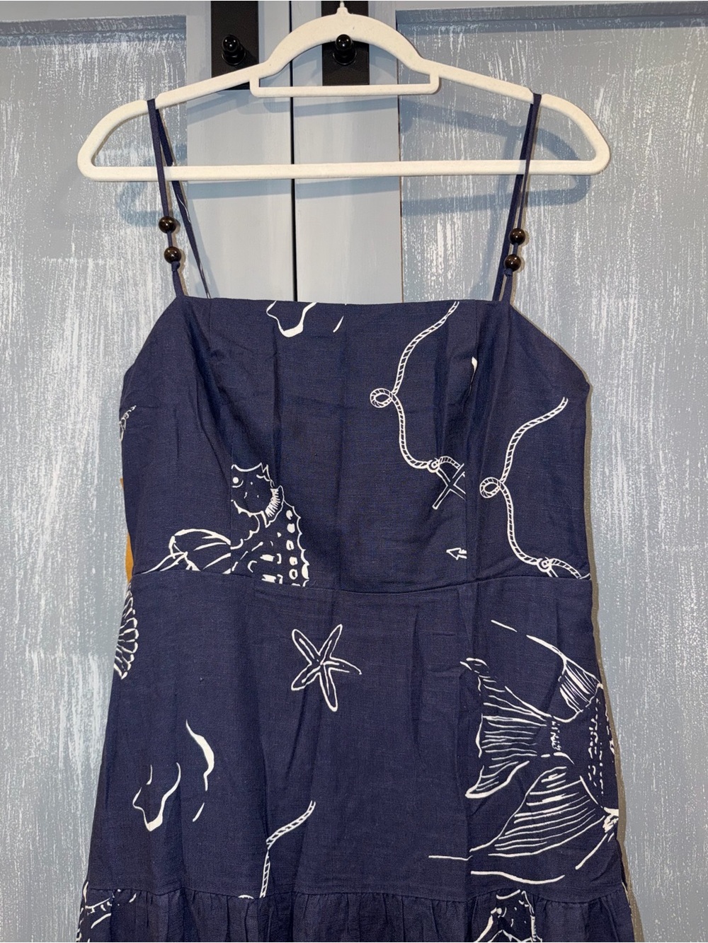 Few Moda Zali Navy Printed Linen Blend Maxi Dress – Size 10 NWT - Picture 12 of 12